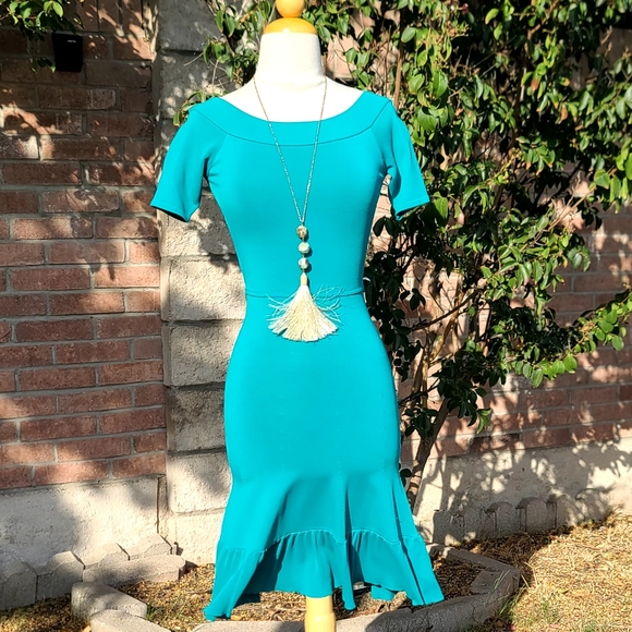 $228 NWT BCBGMaxazria emerald Agnese dress - Picture 2 of 9